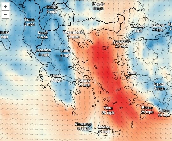 Εικόνα Έντασης Ανέμων